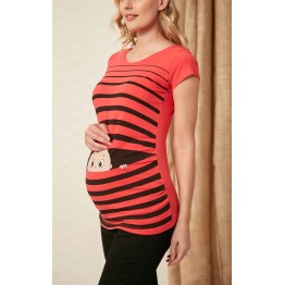Блуза за бременни с щампа Бебе наднича в диня