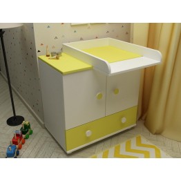 Бебешки скрин с чекмедже и две вратички за детска стая Хепи