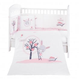 Бебешки спален комплект 6 части 60/120 Pink Bunny