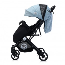 Детска количка Fiorano Black & Silver Blue с покривало