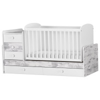 Луксозно трансформиращо детско легло с люлка Baby and Junior антик