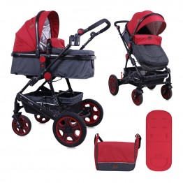 Детска количка Lora black & red + чанта
