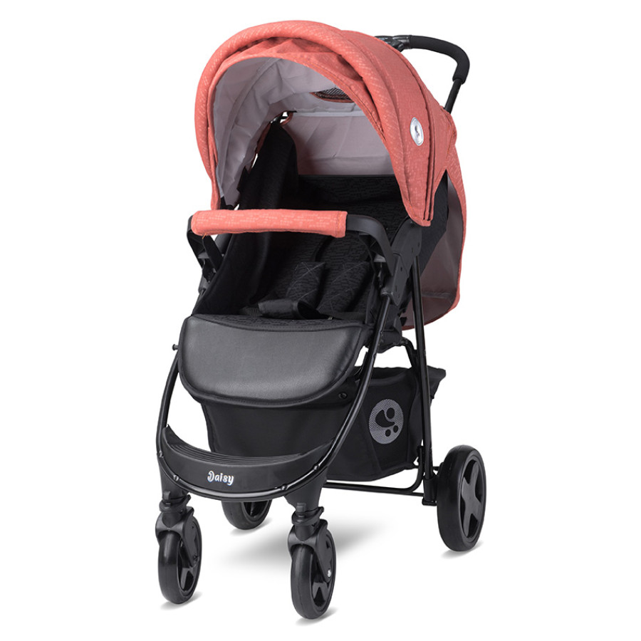 Детска количка Daisy Basic Black & Ginger Orange с покривало