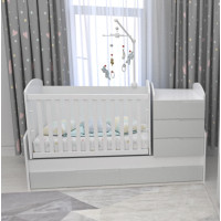 Бебешко трансформиращо легло Sunny бяло и сиво 73x165 см  Бебешко трансформиращо легло Sunny бяло и сиво 73x165 см