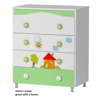 Бебешки скрин с четири чекмеджета и апликация Ливио в различни цветове