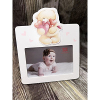 Бебешка рамка за снимка Мече розово