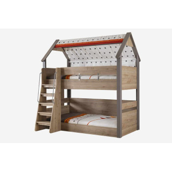 Двуетажно детско легло Montessori Hut