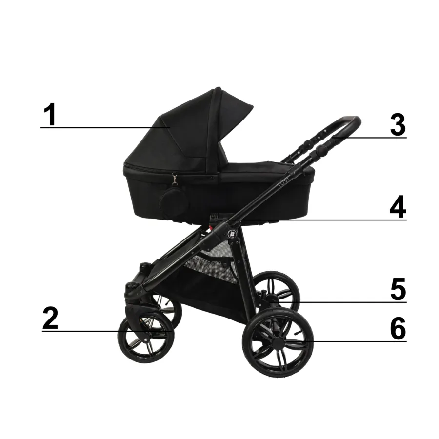 Детска количка Dаda Paradiso Tuvi Moon Black 2 в 1