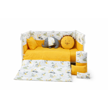 Комплект за легло от 8 части Jungle Yellow