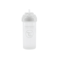 Чаша със сламка Twistshake 360 мл 6+ м White