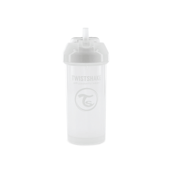 Чаша със сламка Twistshake 360 мл 6+ м White