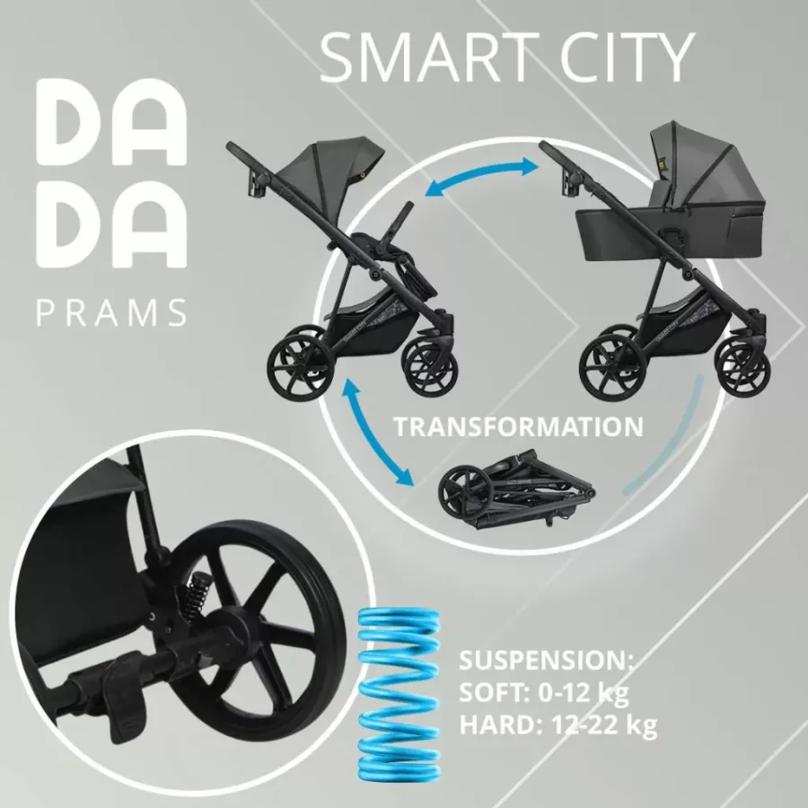 Бебешка количка Smart City 2 в 1 бежoв