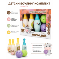 Детски комплект боулинг с цветни кегли и топки