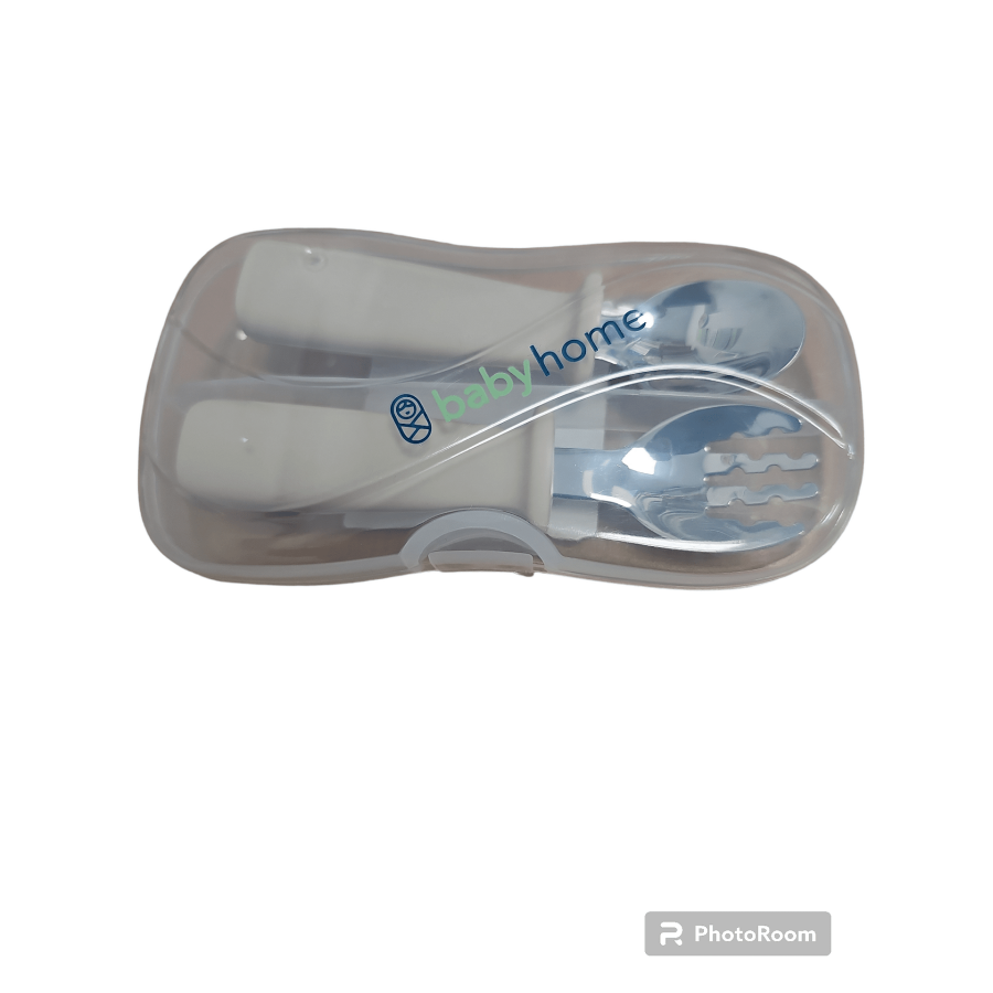 Комплект лъжичка и виличка със силиконова дръжка Комплект лъжичка и виличка със силиконова дръжка