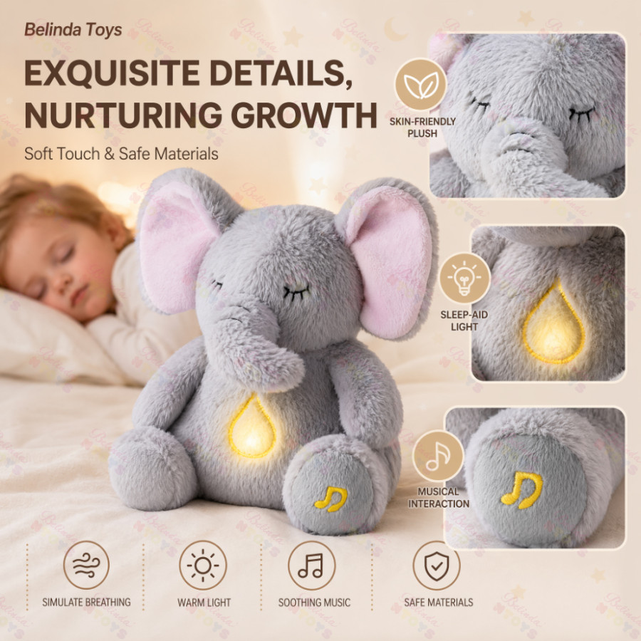 Плюшено музикално слонче Plush Pet със светлинни ефекти