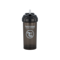Чаша със сламка Twistshake 360 мл 6+ м Black