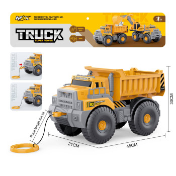 Детски самосвал Max Truck Super Power с въже за дърпане (45 см)