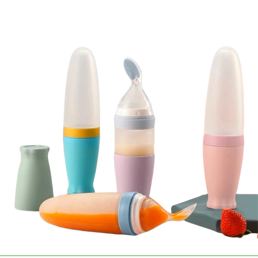 Силиконово шише с лъжица