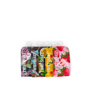 Торбички за пюрета Twistshake 220 мл 5 бр. (Mango, Passion Fruit, Strawberry, Grape, Coconut)