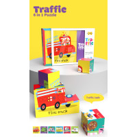 Детски пъзел кубчета 6 в 1 Превозни средства PlayfulMario