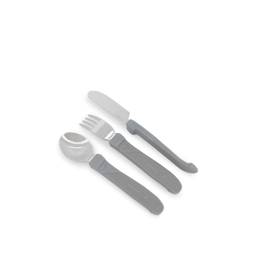 Детски прибори Twistshake неръждаема стомана 12+ м Pastel Grey