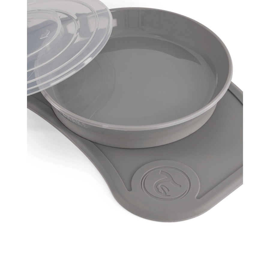 Мини подложка + чиния Twistshake Grey
