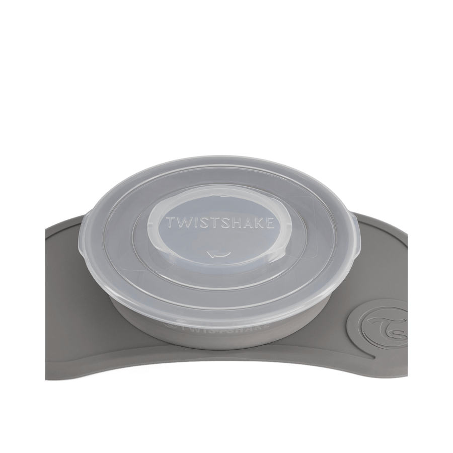 Мини подложка + чиния Twistshake Grey