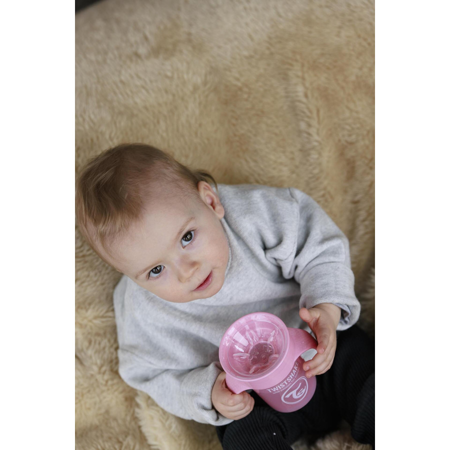 360° чаша Twistshake 6+ м Pastel Pink