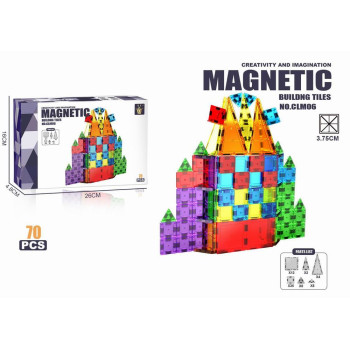Детски магнитен конструктор Magnetic Building Tiles (70 части)