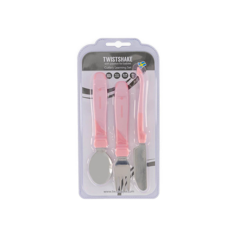 Детски прибори Twistshake Неръждаема стомана 12+ м Pastel Pink Детски прибори Twistshake Неръждаема стомана 12+ м Pastel Pink