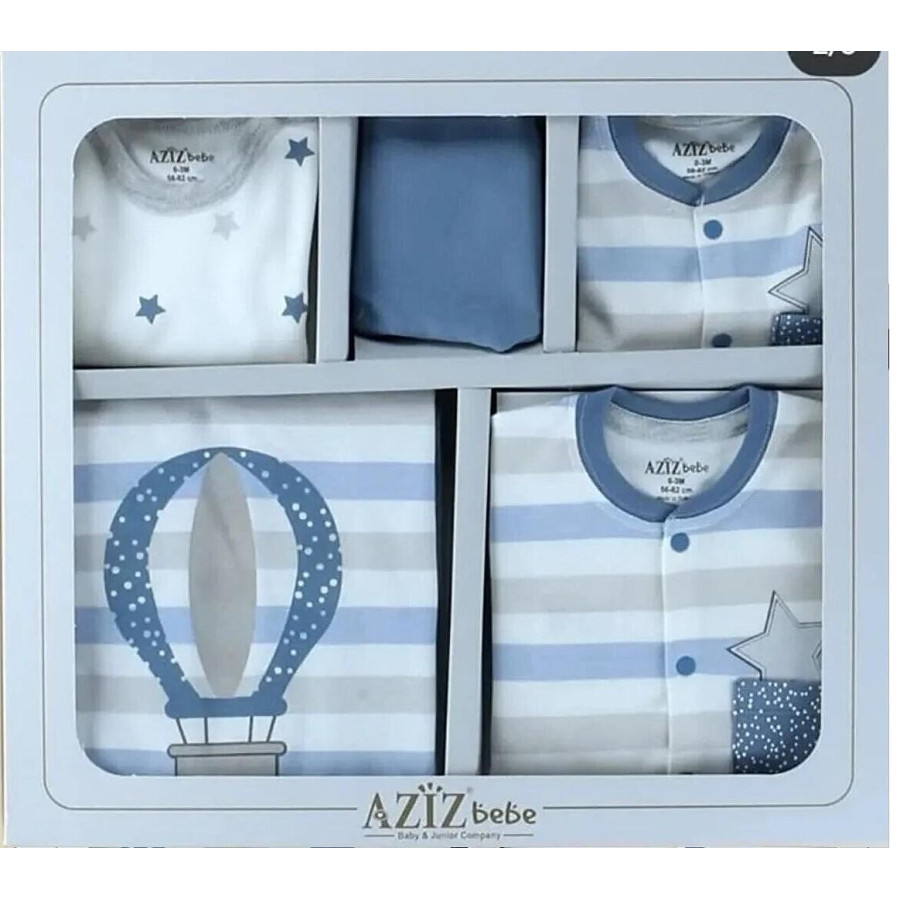 Комплект за изписване от 10 части синьо и бежово рае