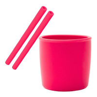 Силиконов сет от 3 части (чаша и 2 бр.сламки) - 4 цвята