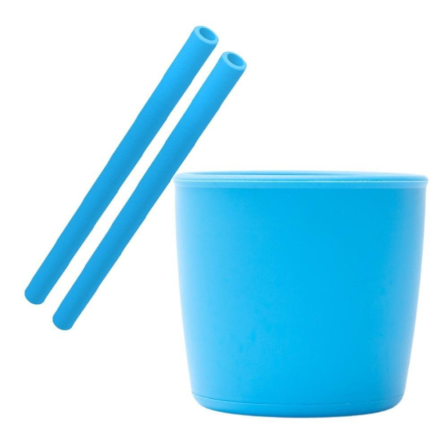 Силиконов сет от 3 части (чаша и 2 бр.сламки) - 4 цвята