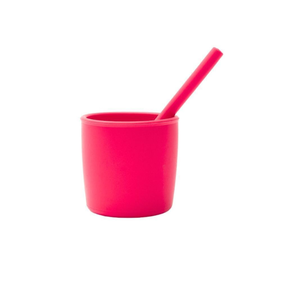 Силиконов сет от 3 части (чаша и 2 бр.сламки) - 4 цвята