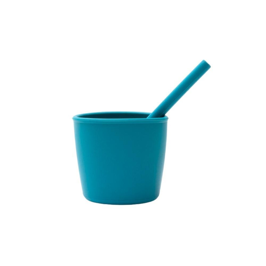 Силиконов сет от 3 части (чаша и 2 бр.сламки) - 4 цвята