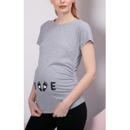 Блуза за бременни с черен надпис
