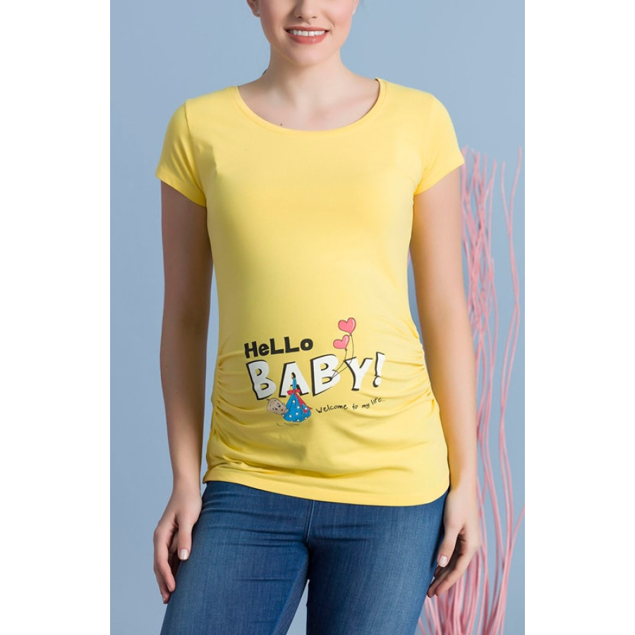 Блуза за бременни Hello Baby в жълто