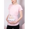 Блуза за бременни Бебе наднича в светло розово с къс ръкав
