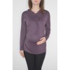 Блуза за бременни в тъмно лилаво с качулка