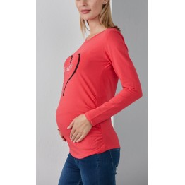 Ежедневна блуза за бременни с лъскава картина