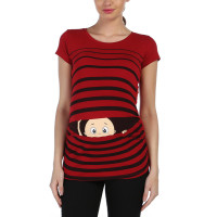 Блуза за бременни Бебе наднича вишна