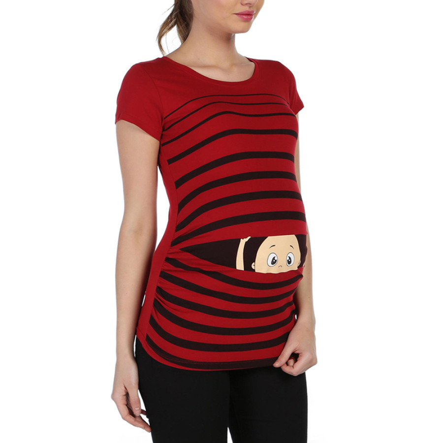 Блуза за бременни Бебе наднича вишна