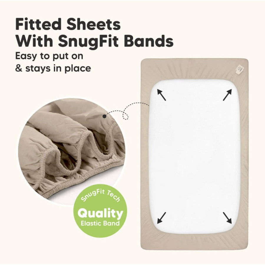 Чаршаф и протектор 2в1 Protect+ 60/120см 2 броя бежов