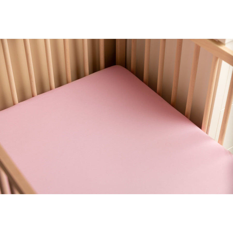Памучен чаршаф с ластик Jersey Deluxe Pink 60х120 см