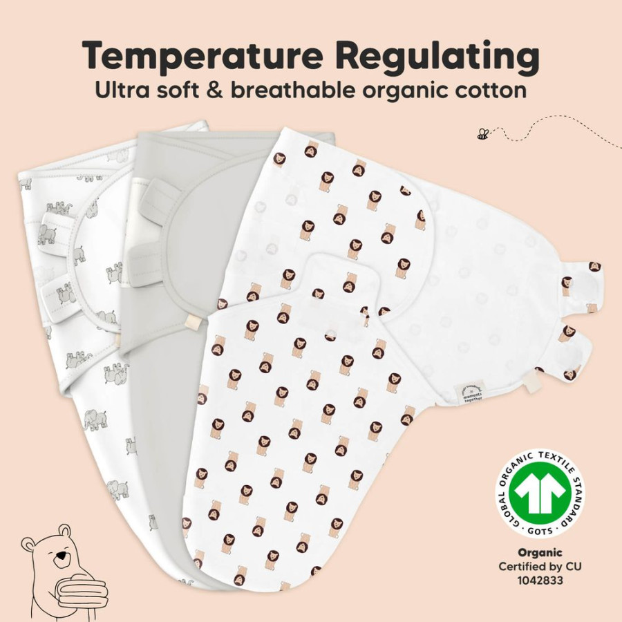 Антистрес пелени за повиване Organic 0-3 месеца 3 броя Дивото зове