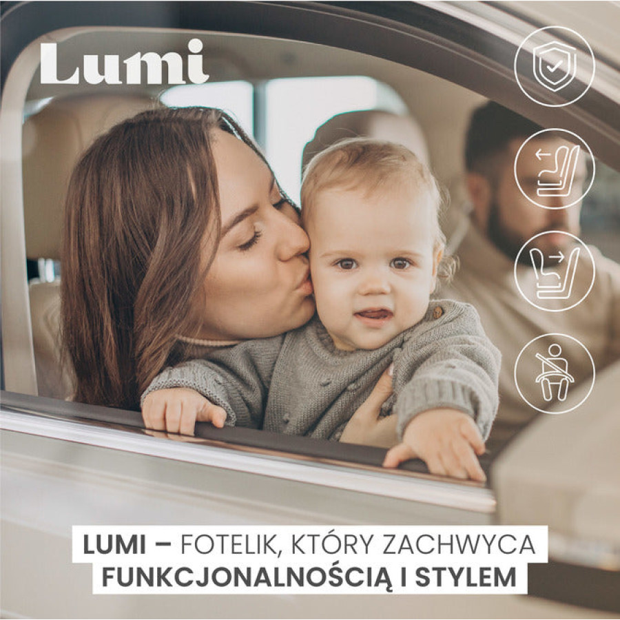 Детско столче за кола Lumi I-Size светло сиво (40-150 см)