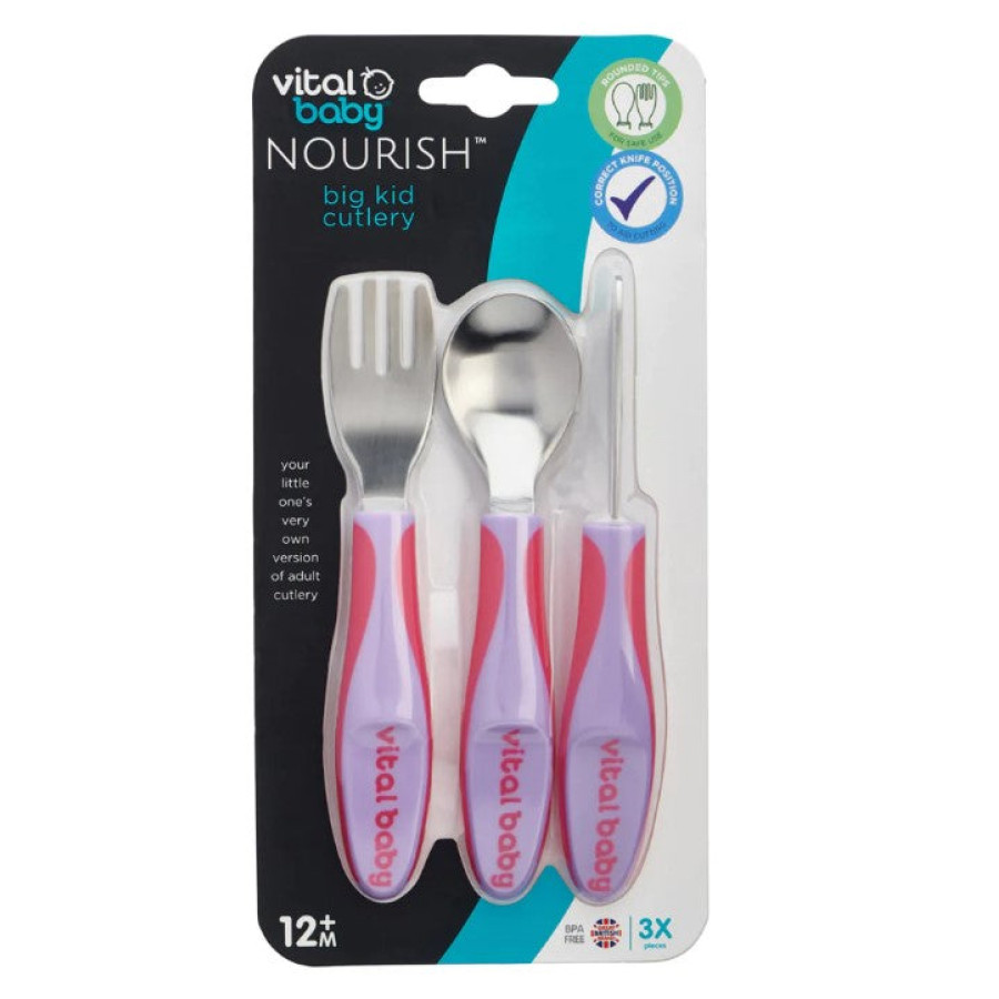 Детски метални прибори 12м+ Лилави Vital Baby Детски метални прибори 12м+ Лилави Vital Baby