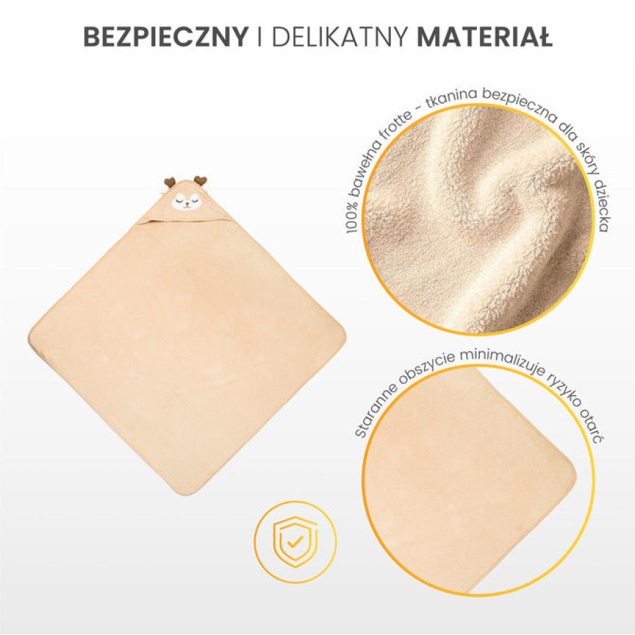 Бебешка хавлия с качулка Bathfriends 100X100 см Заек розов