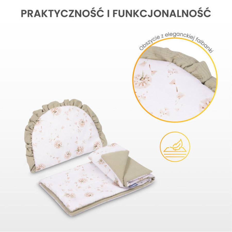 Муслинов комплект за детска количка Клонка зелено