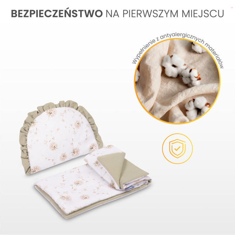 Муслинов комплект за детска количка Клонка зелено